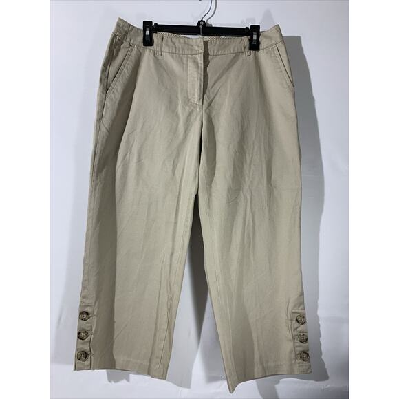 Mountain Lake Wide Leg Cropped Pants Womens Size 10 Khakis - Picture 1 of 6
